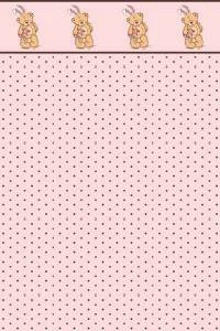 Papel meia parede poá rosa e marrom ursinhos 620-1001