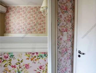 Papel de parede floral rose08