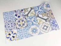 Azulejo Adesivo Azul e Branco Hidráulico 527-1036