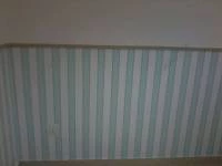 Papel meia parede listrado, branco e verde 628-1044