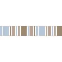 Faixa decorativa listrada marrom, azul e branco 657-1106