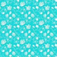 Papel de parede floral azul tiffany e branco