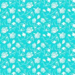 Papel de parede floral azul tiffany e branco