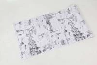 Papel de parede toile de jouy branco e preto 703-1161