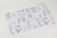 Papel de parede toile de jouy branco e verde 707-1170