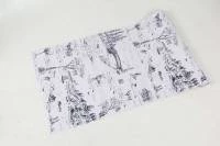 Papel de parede toile de jouy branco e azul 705-1176