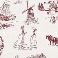Papel de paredeenhos de Praga em branco e vermelho bordô 708-1179