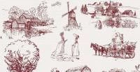 Papel de paredeenhos de Praga em branco e vermelho bordô 708-1181