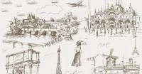 Papel de parede toile de jouy praga paris 709-1183