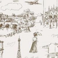 Papel de parede toile de jouy praga paris 709-1184