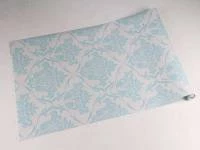 Papel de parede damask arabesco rosa e azul claro 713-1187