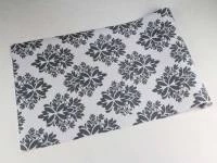 Papel de parede damask cinza e branco