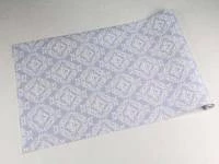 Papel de parede damask arabesco roxo e branco