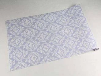 Papel de parede damask arabesco roxo e branco