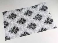 Papel de parede damask branco cinza e preto 717-1191