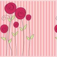 Faixa decorativa floral rosa 730-1211