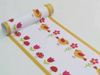 Faixa decorativa com passarinhos e flores