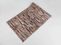 Papel de parede textura canjiquinha com pedras bege e marrom 152-1376