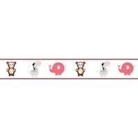 Faixa decorativa macaco, zebra e elefante 738-1415