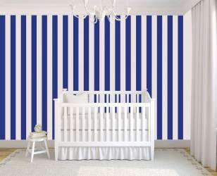 Papel de parede listrado azul royal infantil
