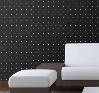 Papel de parede poá preto e branco
