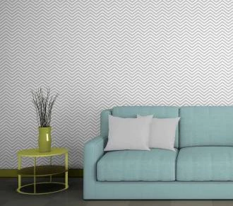 Papel de parede chevron cinza e branco