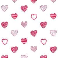 Papel de parede corações rabiscados vermelho 806-1482