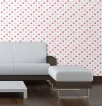 Papel de parede corações rabiscados vermelho 806-1485