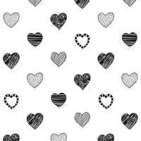Papel de parede corações em preto 807-1488