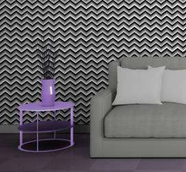 Papel de parede chevron tons de cinza