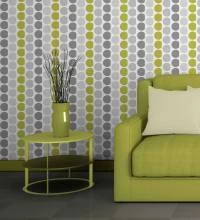 Papel de parede moderno cinza e verde lima 816-1522