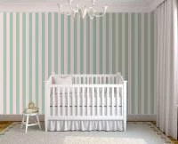 Papel de parede listrado branco e verde 468-1547