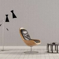 Papel de parede poá cinza e branco 820-1561