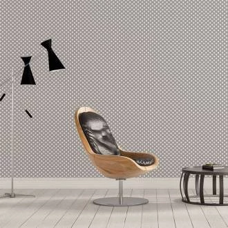 Papel de parede poá cinza e branco