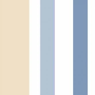 Papel de parede listrado bege, branco e azul