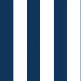 Papel meia parede listrado azul marinho e branco