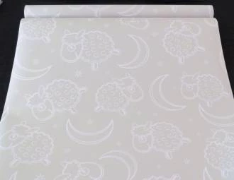 Papel de parede infantil ovelhinhas e lua