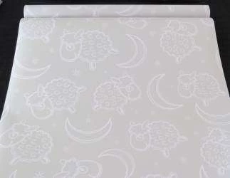 Papel de parede infantil ovelhinhas e lua