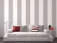 Papel de parede listras largas cinza e branco 860-1625