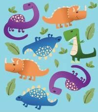 Papel de parede infantil Dinossauros azul