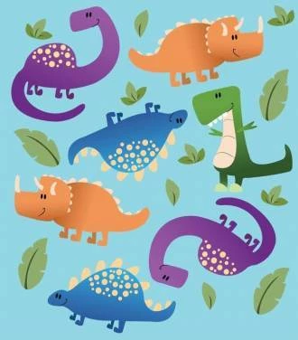 Papel de parede infantil Dinossauros azul