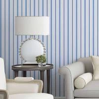 Papel de parede listras em azul bebe e azul marinho 423-1640