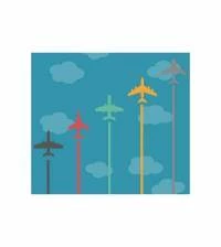 Papel de parede avião com aviões coloridos 873-1653