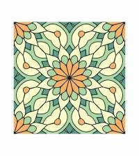 Papel de parede mosaico floral 879-1659