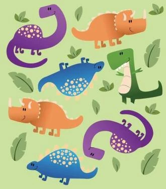 Papel de parede infantil Dinossauros verde