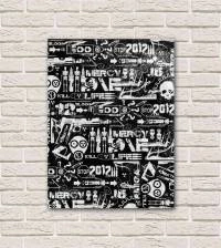 Quadro estilo punk em branco preto