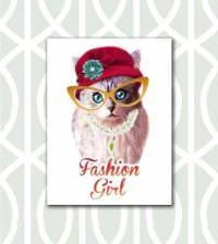 Quadro gatinha fashion
