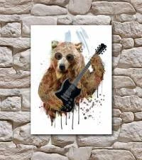 Quadro urso rock n roll