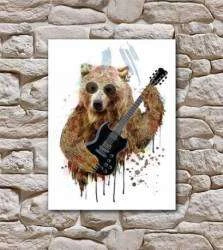 Quadro urso rock n roll