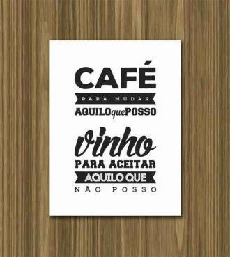 Pôster motivacional café e vinho